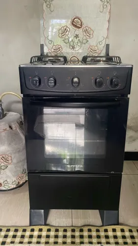 Fogão Atlas 4 bocas preto com forno limpa fácil Coliseum Plus - Forno 50l