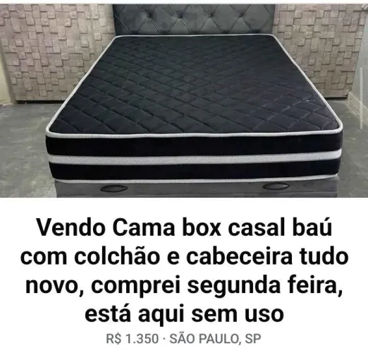 Cama box baú casal padrão com colchão 
