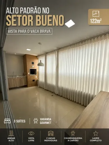 Apartamento Alto Padrão no Setor Bueno | Vista para o Vaca Brava | 122m² | 3 Suítes Varan