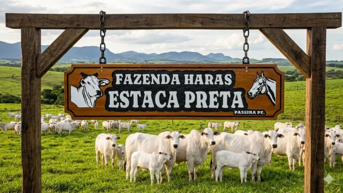 Placa entalhada para fazendas