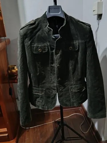 Jaqueta Militar s.Oliver Veludo Cotelê Verde Musgo - Importada