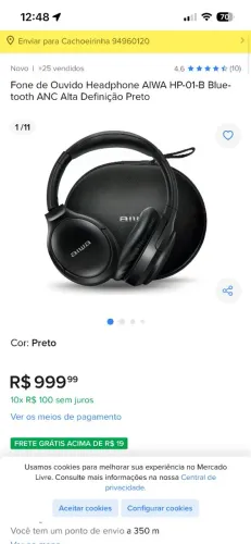 Fone de ouvido aiwa