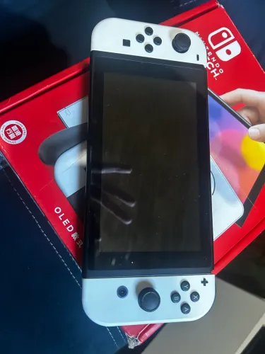 Switch OLED BRANCO - kit Completo - Bloqueado