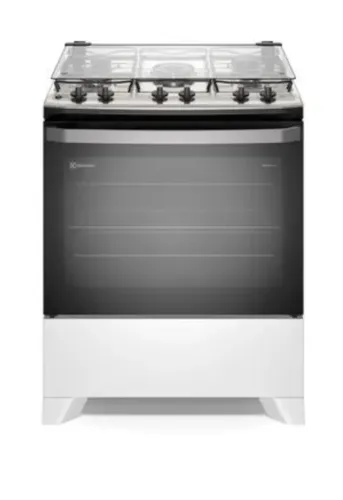 Fogão 5 bocas Electrolux Branco Efficient com Mesa Inox, PerfectCook e VaporBake (FE5IB) 
