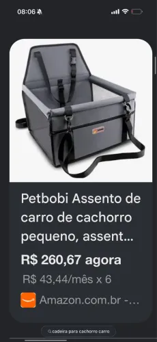 Assento para cachorro carro