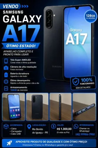 Galaxy A17 8gb 256gb 5 meses de uso