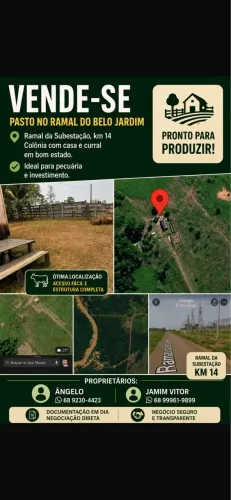 Vende se colônia no ramal da subestação em Rio Branco, Acre, km 14.