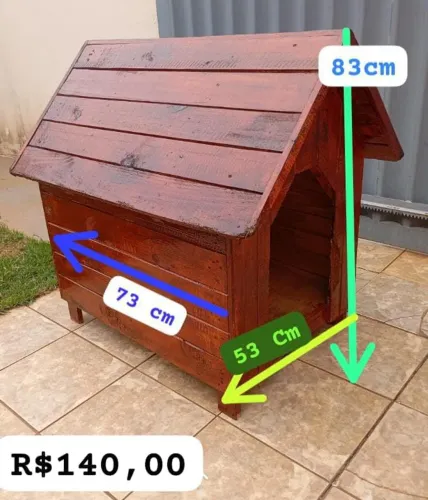 Casinha de cachorro (casa de madeira para pet) - R$140,00