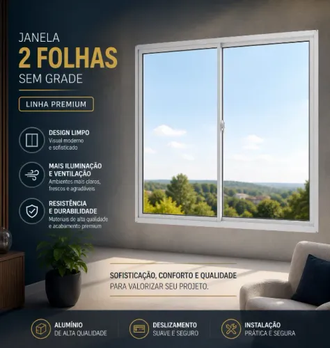 JANELA 2 FOLHAS LINHA PREMIUM DIRETO DA FÁBRICA PAGAMENTO NA ENTREGA