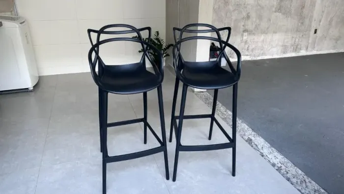 Kit 2 Banqueta Allegra Preta