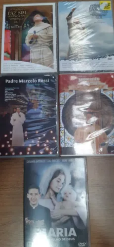 (Lote) DVDs Padre Marcelo Rossi Paz Ágape Momento de Fé Maria Mãe do Filho de Deus