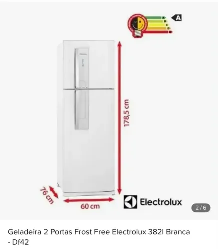 Geladeira modelo DF42, eletrolux, frost free, 220v, 382l