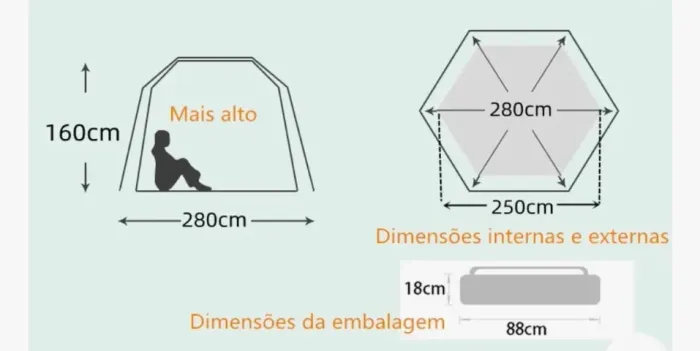 Barraca Joyfox grande Nova ( Usada apenas uma vez)