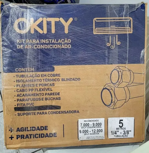 Kit Instalação Ar-Condicionado Split OKITY 5m 1/4 + 3/8 - NOVO