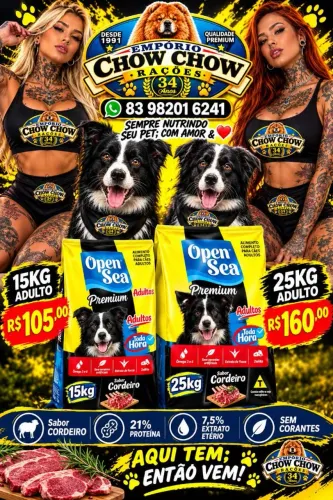 RAÇÃO OPEN SEA PREMIUM 10kg/ 25kg Adulto/Filhote