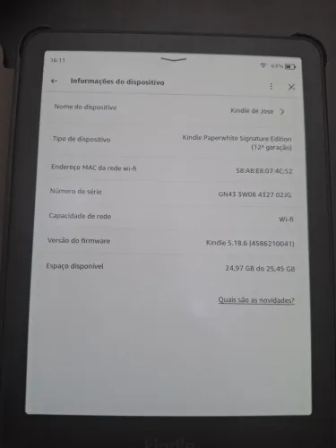 Kindle Paperwhite Signature Edition (12° geração)