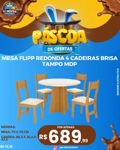 Mesa redonda+4cadeiras(Pague na entrega)