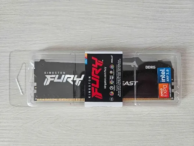 [Novo] Memória DDR5 Kingston Fury Beast, RGB, 16GB, 5200Mhz, Preto, KF552C36BBEA-16
