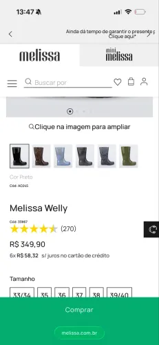 Galocha Melissa adulto 