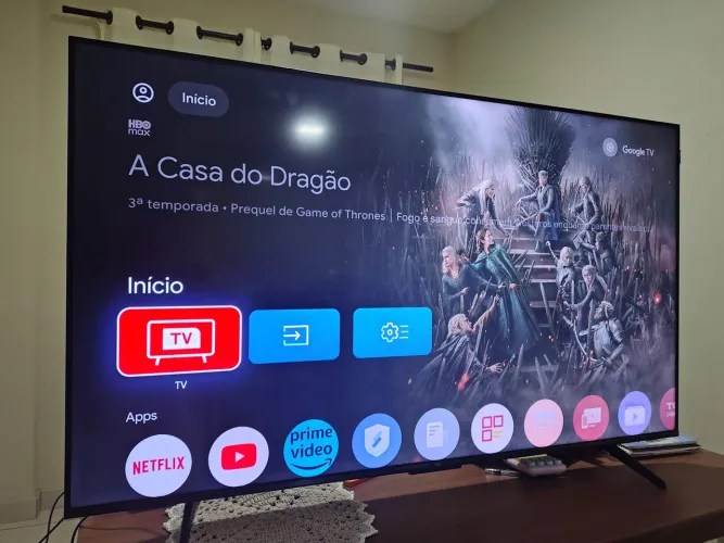 Tv Smart Tcl 55 Qled borda infinita comando de voz Bluetooth Seminova...