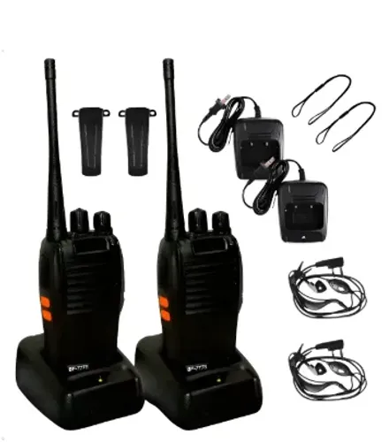 Kit 2 Comunicador Radio Talk Preto 16 Canais