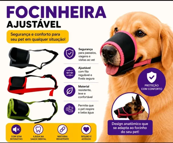 Focinheira para cachorro - confortável e seguro
