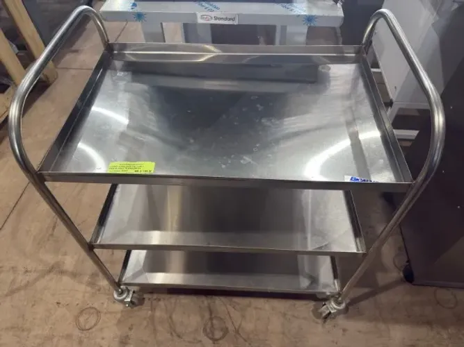 CARRO 55X80 INOX 304 COM 3 PRATELEIRA BARONESA 