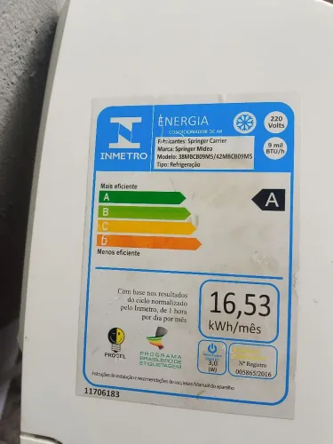 VENDE SE AR-CONDICIONADO SPRINGER MIDEA 9000BTUS S
