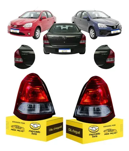 Par Lanterna Etios Sedan 2013 14 15 16 17 18 19 20 2021 Fumê Ambos Lados