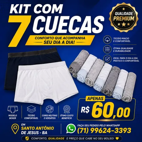 ? Kit com 7 cuecas por apenas 60,00