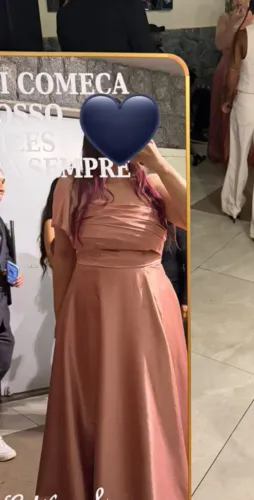 Vestido de Festa Rose Gold Usado 1x