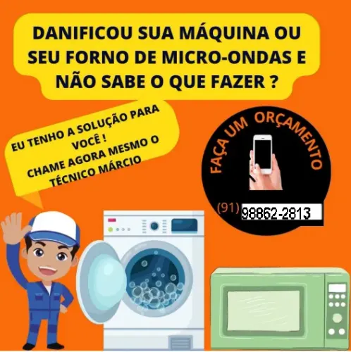 conserto de maquina de lavar e forno de microondas