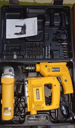 Kit de 3 Ferramentas 220V Completo - Furadeira Martelete + Serra Tico-Tico +Esmerilhadeira