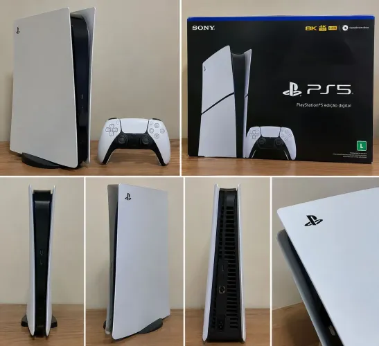 PlayStation 5 slim digital 825 Gb 4k HDR com um jogo de brinde perfeito pra quem qualidade