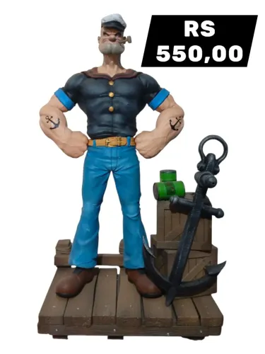 Popeye o marinheiro linda estátua de resina