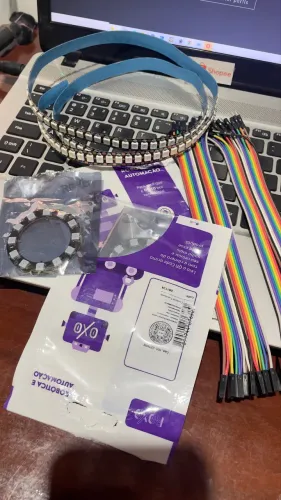 Kit LED RGB Endereçável WS2812B + Jumpers + Anel LED (Arduino)