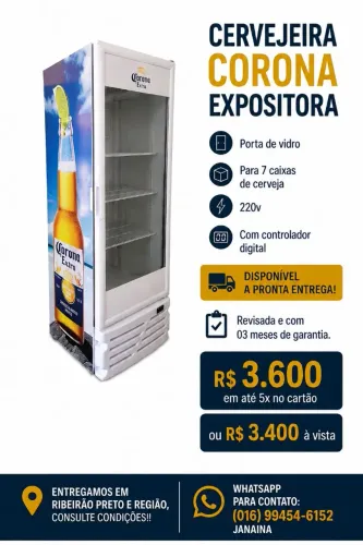 Cervejeira expositora COM GARANTIA e PRONTA ENTREGA