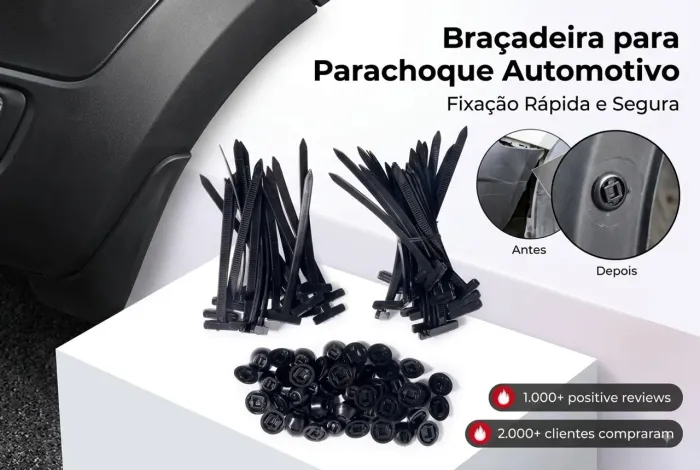 Braçadeira para Para-choque Automotivo - Fixação Rápida e Segura