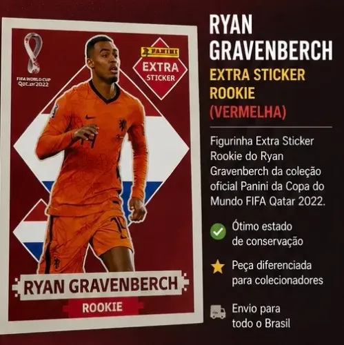 Ryan Gravenberch Extra Sticker Rookie (Vermelha)