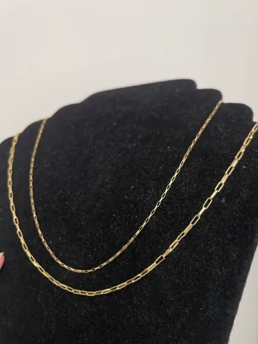 Corrente Tijolinho de ouro 3g 18k procedência garantia eterna