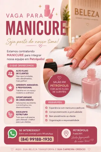 Vaga para manicure