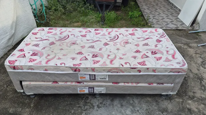 Cama Bibox Solteirão Colchão Box Conjugado