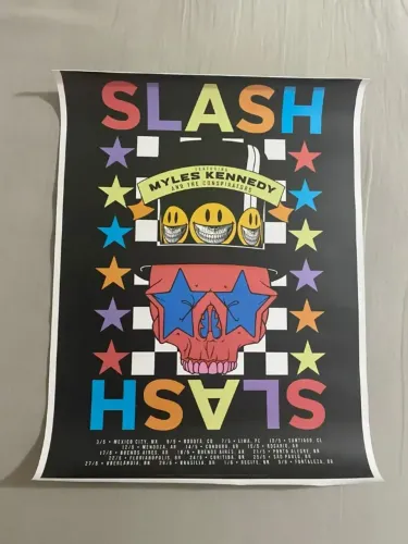 Pôster Slash Guns N' Roses Litografia São Paulo 2019