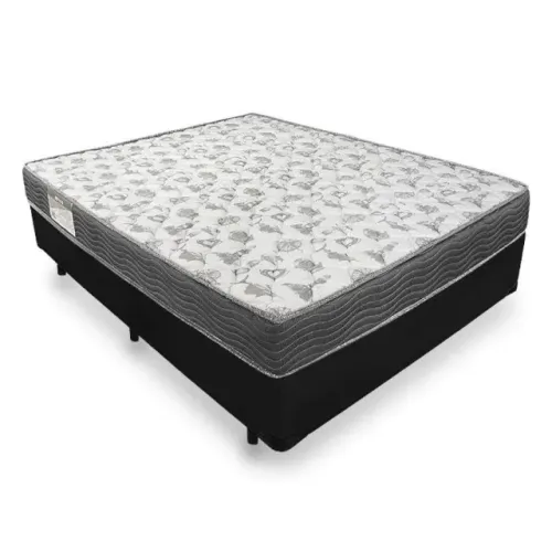 Base Casal Corino Preto + Colchão Ortobom D33 Ortopédico - Entrega rápida!