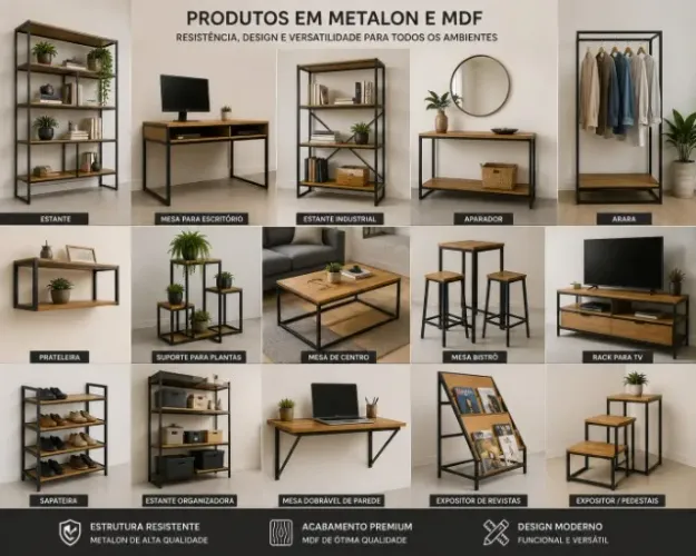Móveis em Metalon e MDF Sob Medida | Qualidade, Durabilidade e Design Moderno / R$ 120,00