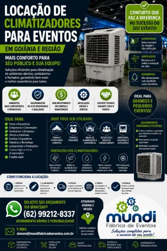 Locação de Climatizadores para eventos corporativos Goiânia