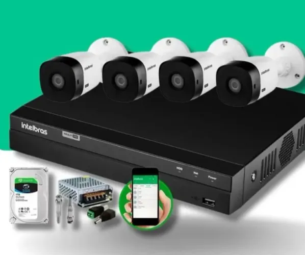Sistema de Cameras Intelbras com 4 câmeras 