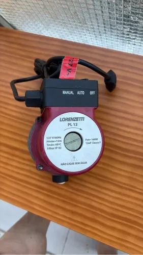 Bomba Pressurizador de Água Pl12 12 MCA 127V, Lorenzetti, 7541020, Vermelho/Preto, Pequeno