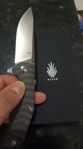 Canivete Kizer Kesmec Frame Lock Knife Flamed Titanium (3.5" Satin) Ki4461A1