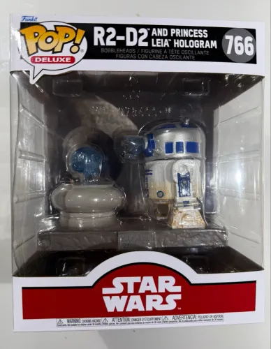 Funko pop deluxe star wars 766 r2-d2 and princess leia hologram